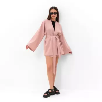 Костюм женский (кимоно, шорты) MIST Summer time, пудра, размер 48