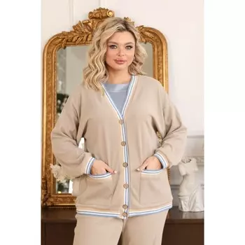 Костюм женский, размер 52, цвет бежевый