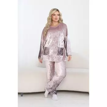 Костюм женский, размер 52, цвет розовый