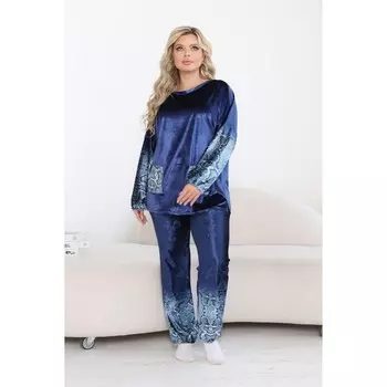 Костюм женский, размер 52, цвет синий