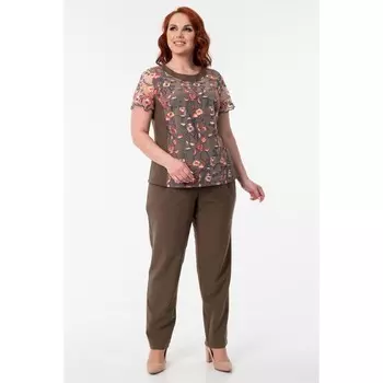 Костюм женский, размер 52, цвет зелёный