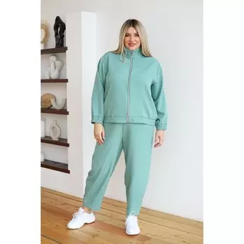 Костюм женский, размер 56, цвет светло-зелёный