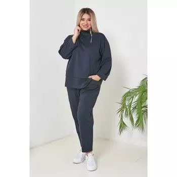 Костюм женский, размер 58, цвет тёмно-синий