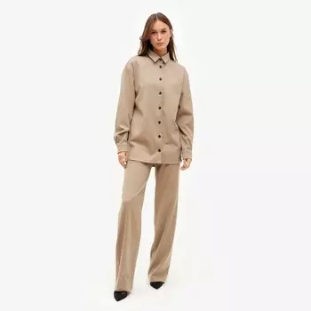 Костюм женский (рубашка, брюки) MINAKU: Casual Collection, размер 42, бежевый