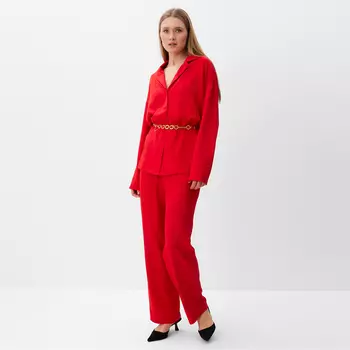 Костюм женский (рубашка, брюки) MINAKU: Casual Collection, размер 42, красный