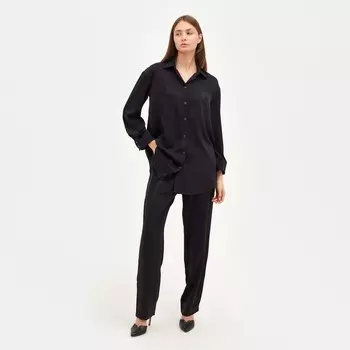 Костюм женский (рубашка, брюки) MINAKU: Silk pleasure, размер 44, чёрный