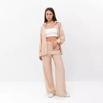 Костюм женский (рубашка, брюки) MIST Summer Time, размер 46, бежевый