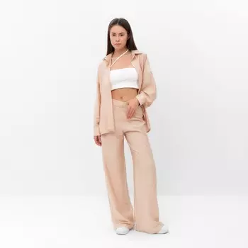 Костюм женский (рубашка и брюки) MIST Summer Time, р.48, бежевый