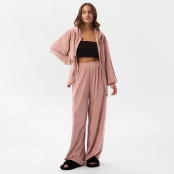 Костюм женский (рубашка с капюшоном и брюки) KAFTAN Plushy р. 48-50, розовый