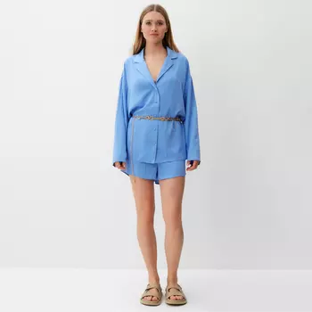 Костюм женский (рубашка, шорты) MINAKU: Casual Collection, голубой, размер 48
