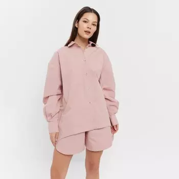 Костюм женский (рубашка, шорты) MINAKU: Oversize цвет тёмно-розовый, размер 44