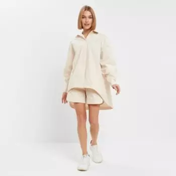 Костюм женский (рубашка, шорты) MINAKU: Oversize цвет молочный, размер 42