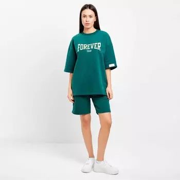 Костюм женский с шортами Mist Old School размер 46, цвет зелёный