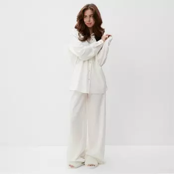 Костюм женский (сорочка, брюки) MINAKU, размер 52, белый