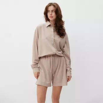 Костюм женский (сорочка, шорты) MINAKU цвет бежевый, р-р 42