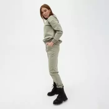 Костюм женский (свитшот, брюки), цвет олива, размер 48