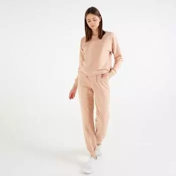 Костюм женский (свитшот, брюки) MINAKU: Casual Collection, размер 42, бежевый
