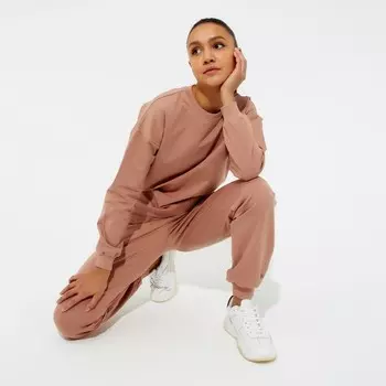 Костюм женский (свитшот, брюки) MINAKU: Casual Collection цвет песочный, размер 46