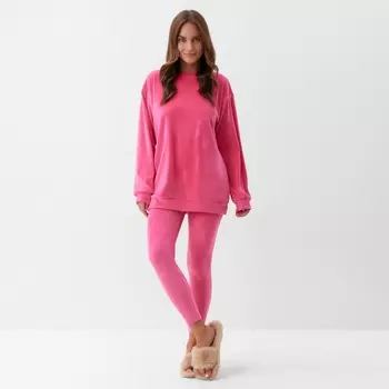 Костюм женский (свитшот, легинсы) KAFTAN Plushy, размер 48-50, фуксия