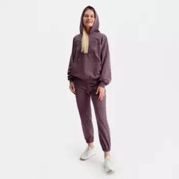 Костюм женский (толстовка/брюки), цвет тёмно-бордовый, размер M (44-46)