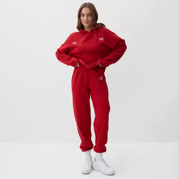 Костюм женский (толстовка и брюки) MIST Punk с вышивкой, р. 40-42, красный