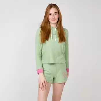 Костюм женский (толстовка и шорты), цвет мята, р-р 46