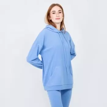 Костюм женский (толстовка/легинсы), цвет голубой, размер 50