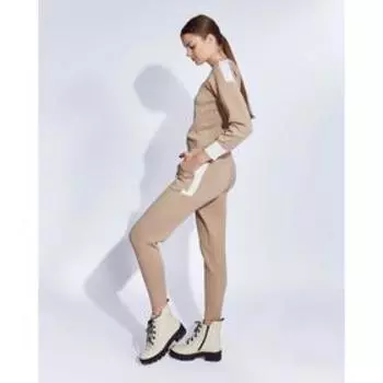 Костюм женский трикотажный MINAKU Jenna (свитшот, брюки), размер 42-44, цвет бежевый