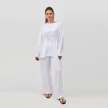 Костюм женский (туника, брюки) MINAKU: Casual Collection, размер 52, белый