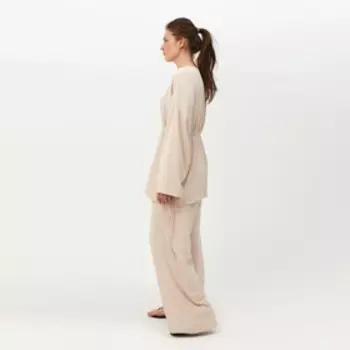 Костюм женский (туника, брюки) MINAKU: Casual Collection цвет бежевый, размер 48