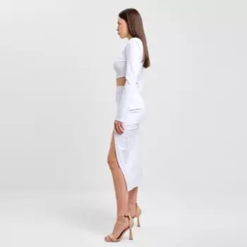 Костюм женский (юбка и топ) MIST, р.42, белый