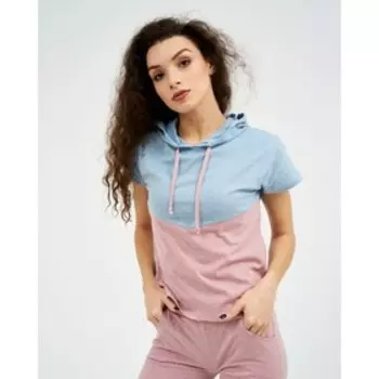 Костюм женский «‎Восход» (футболка, бриджи), цвет серый/розовый, размер 50