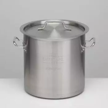 Котёл 12 л, d=25 см, h=25 см, металлическая крышка, тройное дно, индукция, нержавеющая сталь