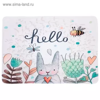Ковер детский "Hello" 80х120 см, велюр,поролон 400г/м2