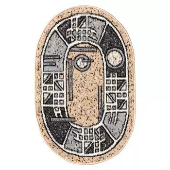 Ковер Мокко овальный 50х80 см, полипропилен 100%, джут