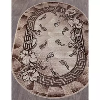 Ковер овальный GAVANA D201, размер 150x300 см, цвет beige