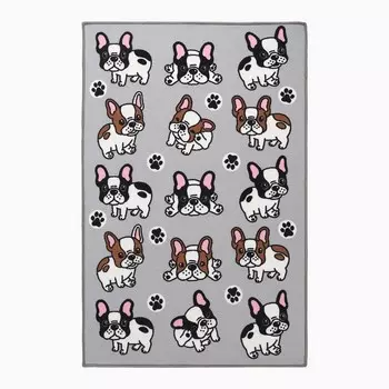 Ковер принт Дружок 100х150см, серый, полиамид 100%, войлок