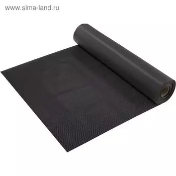 Ковёр-дорожка ПВХ «Полоска», 2,3 мм, 0,9 х 10 м, против скольжения, цвет чёрный