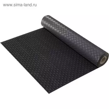 Ковёр-дорожка ПВХ «Пятачки», 2,4 мм, 0,9 х 10 м, против скольжения, цвет чёрный