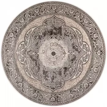 Ковёр круглый Rimma Lux 36868J, размер 200x200 см, цвет l.grey/grey