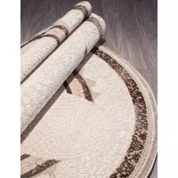 Ковёр овальный Armina 04048b, размер 80x150 см, цвет dark brown