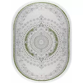 Ковёр овальный Kirmanshah 38861A, размер 125x180 см, цвет green/green