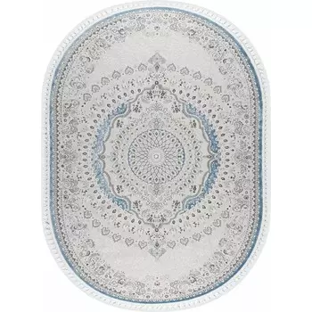 Ковёр овальный Kirmanshah 38861A, размер 125x180 см, цвет blue/blue