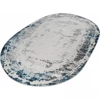 Ковёр овальный Kleopatra 36897J, размер 80x150 см, цвет blue fls/l.grey