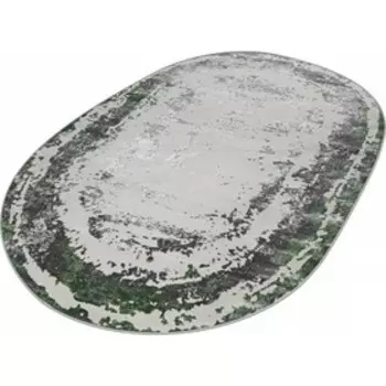 Ковёр овальный Kleopatra 36897J, размер 80x150 см, цвет green fls/l.grey