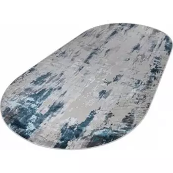 Ковёр овальный Kleopatra 37107A, размер 80x150 см, цвет blue fls/l.grey