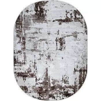 Ковёр овальный Kleopatra 37342A, размер 200x400 см, цвет brown/d.beige