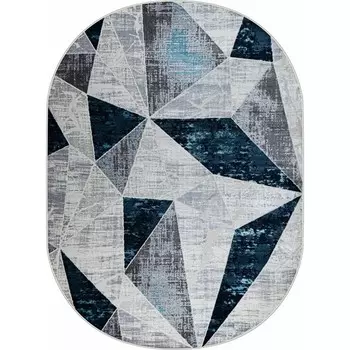 Ковёр овальный Kleopatra 37515A, размер 125x180 см, цвет blue fls/l.grey