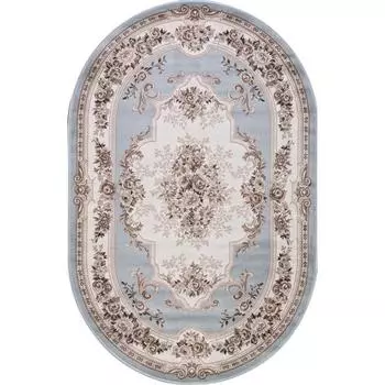 Ковёр овальный Merinos Valencia Deluxe, размер 200x400 см, цвет l.blue-brown