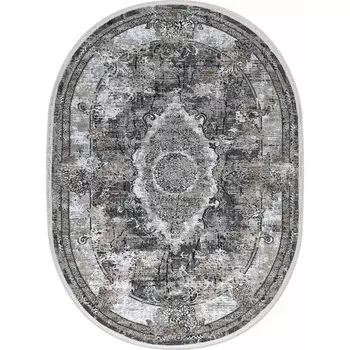 Ковёр овальный NINOVA, размер 200x290 см, дизайн l.grey/white
